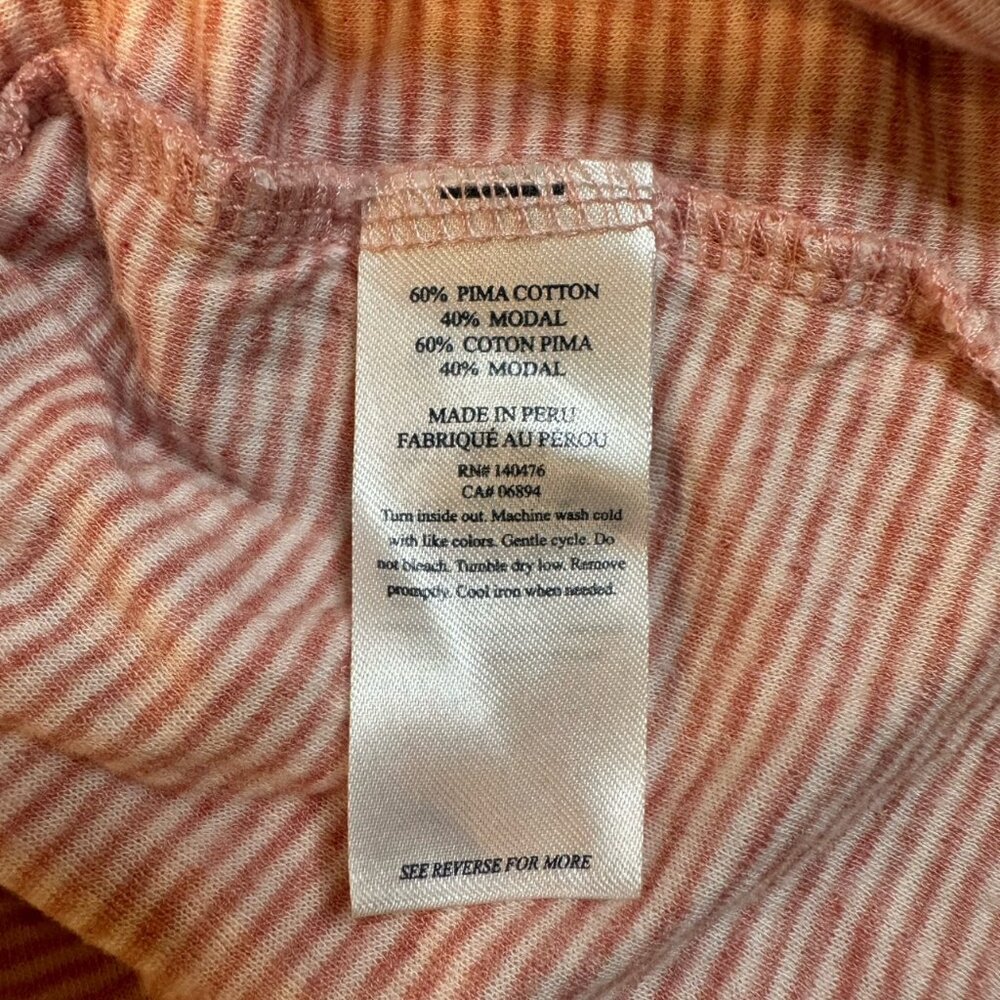 Faherty Cloud‎ Cotton Pink Striped Casual Golf Short Sleeve Polo Shirt Men's XL - Picture 5 of 9